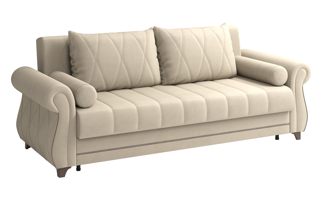 Диван - кровать Порто М велюр тенерифе крем/велюр тенерифе хумус